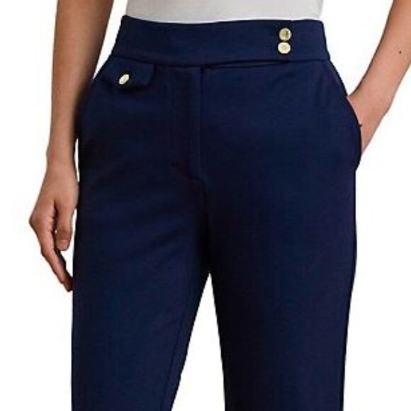 New Lauren Ralph Lauren Ponte Ankle Pants - Navy  Size L - Picture 4 of 6